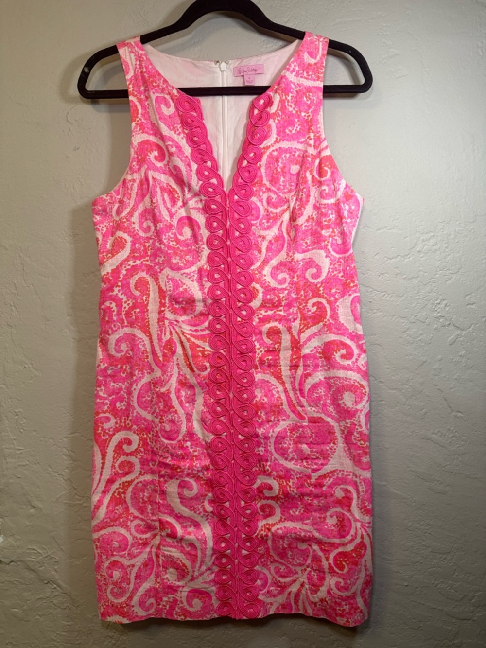 Lilly Pulitzer Ryder Pink Pout PBJ Print Lace Front Shift Dress - Picture 2 of 9